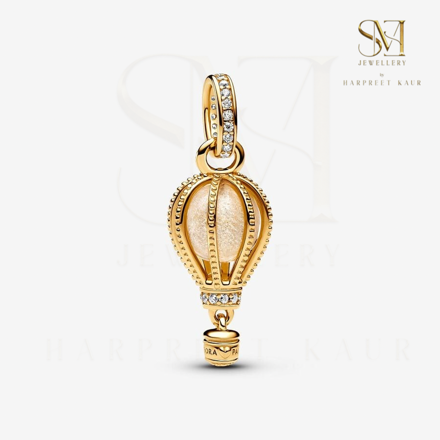 Let your dreams soar with our enchanting gold air balloon charm – a symbol of adventure and limitless possibilities.”