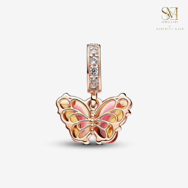 Let your style take flight with this elegant rose gold butterfly charm.