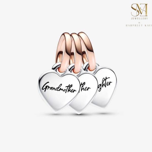 Celebrate the love of a grandmother with this beautiful heart-shaped charm, a timeless reminder of cherished memories.