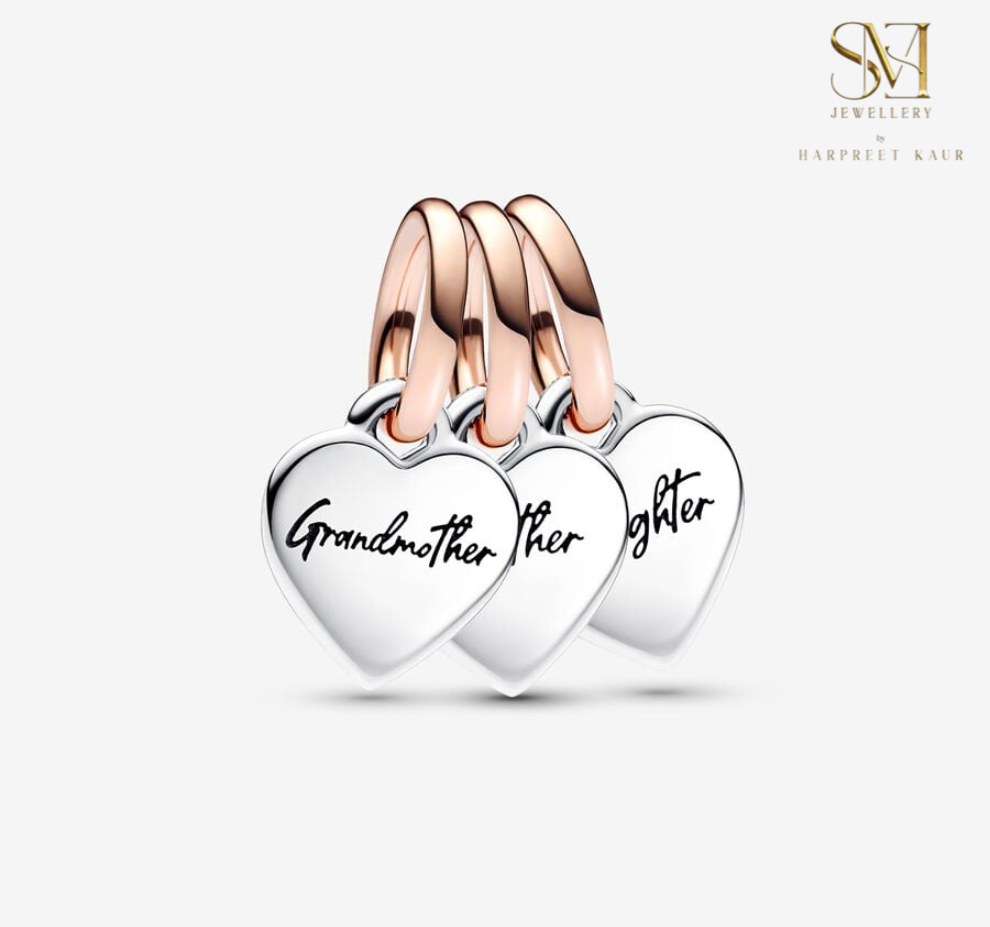Celebrate the love of a grandmother with this beautiful heart-shaped charm, a timeless reminder of cherished memories.