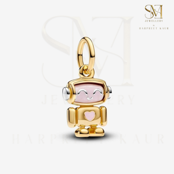 Add a futuristic touch with our gold robot charm—symbolizing innovation, technology, and a playful twist on classic elegance.”